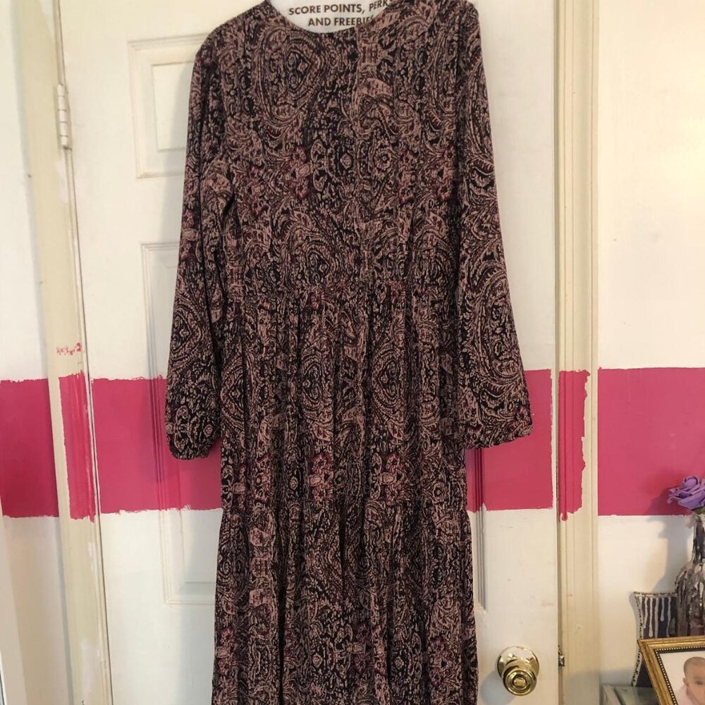 LILAC paisley tiered maxi dress